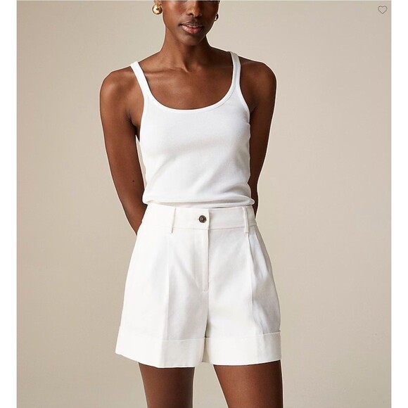 J.CREW Remi Short 4 Stretch Linen Blend White Lightweight High Rise *** SOLD - Picture 1 of 6